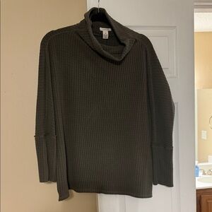 Cozy Olive Green Cowl Neck Sweater